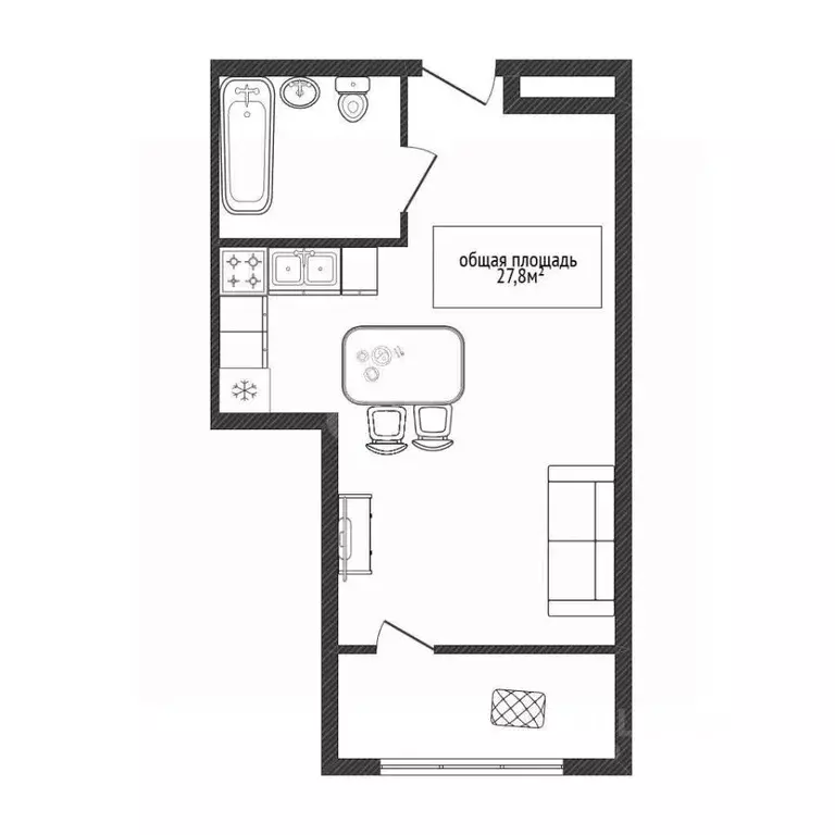 Студия Новосибирская область, Новосибирск Лесоперевалка мкр, Ясный ... - Фото 2