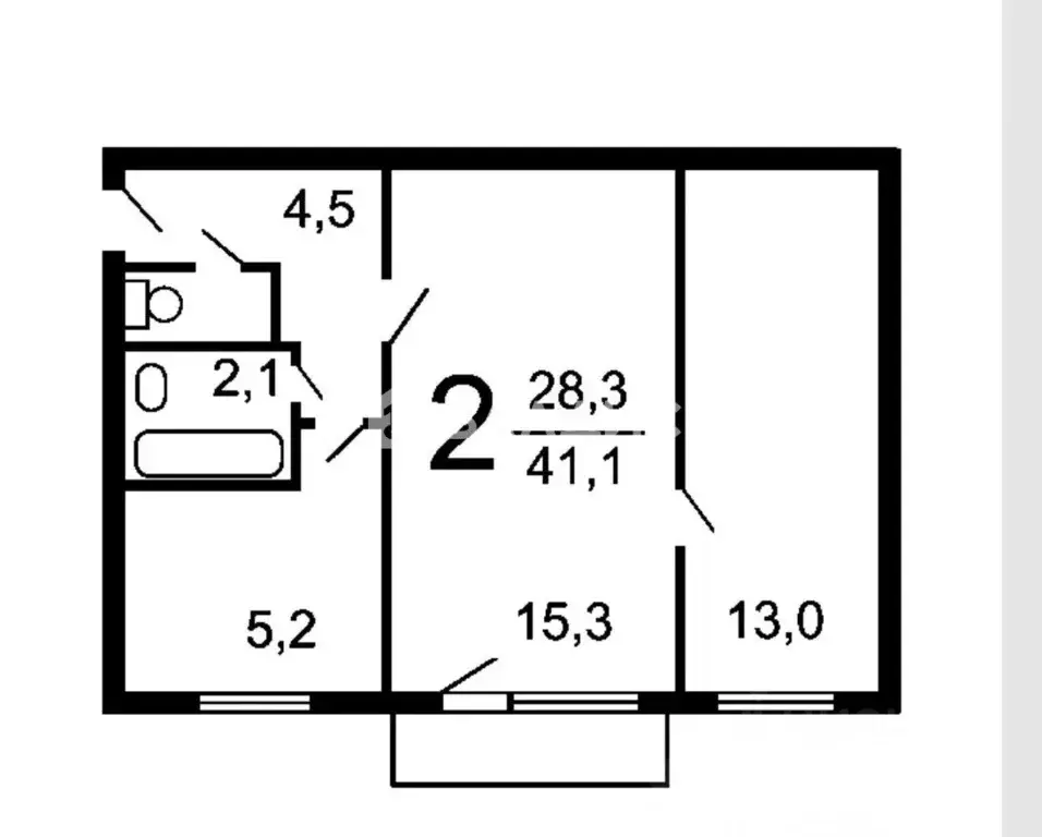 2-к кв. Московская область, Химки ул. Энгельса, 6 (41.3 м) - Фото 2