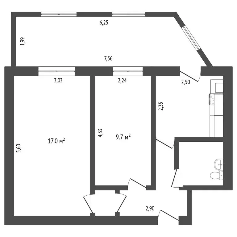 2-комнатная квартира: Ставрополь, улица Пржевальского, 21 (43.4 м) - Фото 0