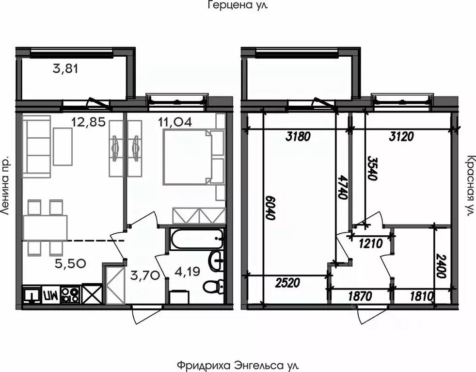 2-к кв. Карелия, Петрозаводск ул. Герцена (41.09 м) - Фото 0