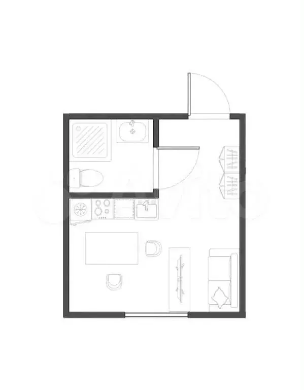 Квартира-студия, 11 м, 1/6 эт. - Фото 0