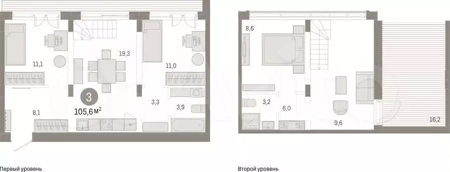 3-к. квартира, 105,6 м, 8/16 эт. - Фото 1