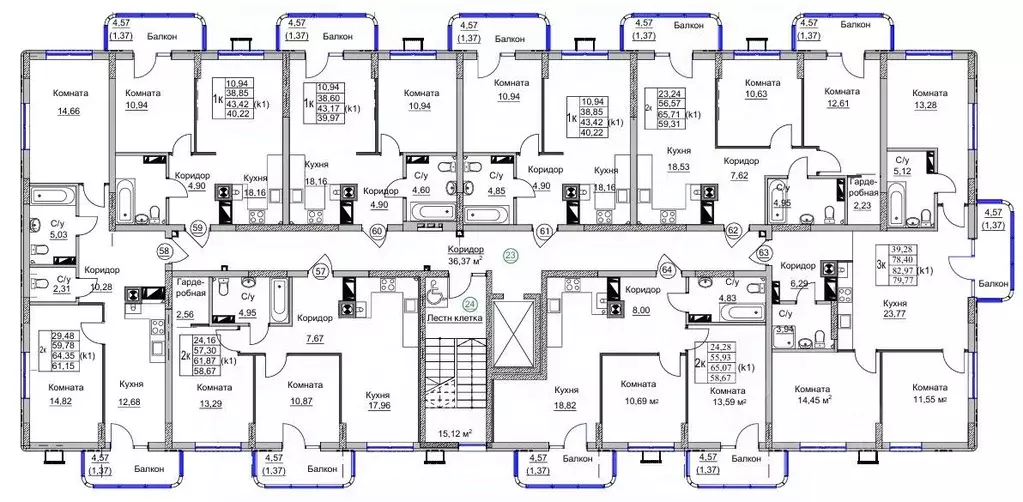 2-к кв. Калининградская область, Калининград Теодор Кроне жилой ... - Фото 2