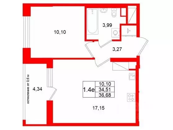 1-к кв. Ленинградская область, Всеволожский район, Свердловское ... - Фото 1