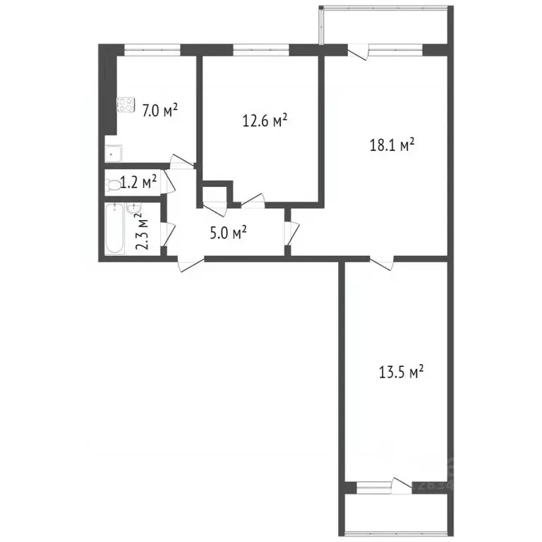 3-к кв. Нижегородская область, Нижний Новгород ул. Сергея Акимова, 2 ... - Фото 2