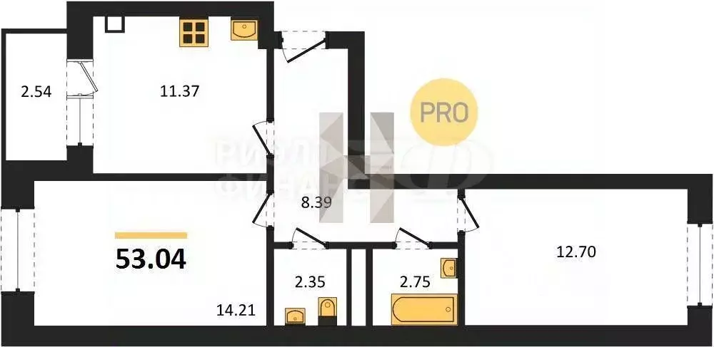 2-к кв. Калининградская область, Калининград Петровский мкр,  (57.06 ... - Фото 1