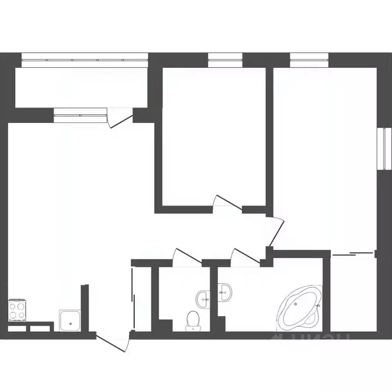 2-к кв. Тюменская область, Тюмень ул. 50 лет Октября, 57Бк2 (72.1 м) - Фото 1