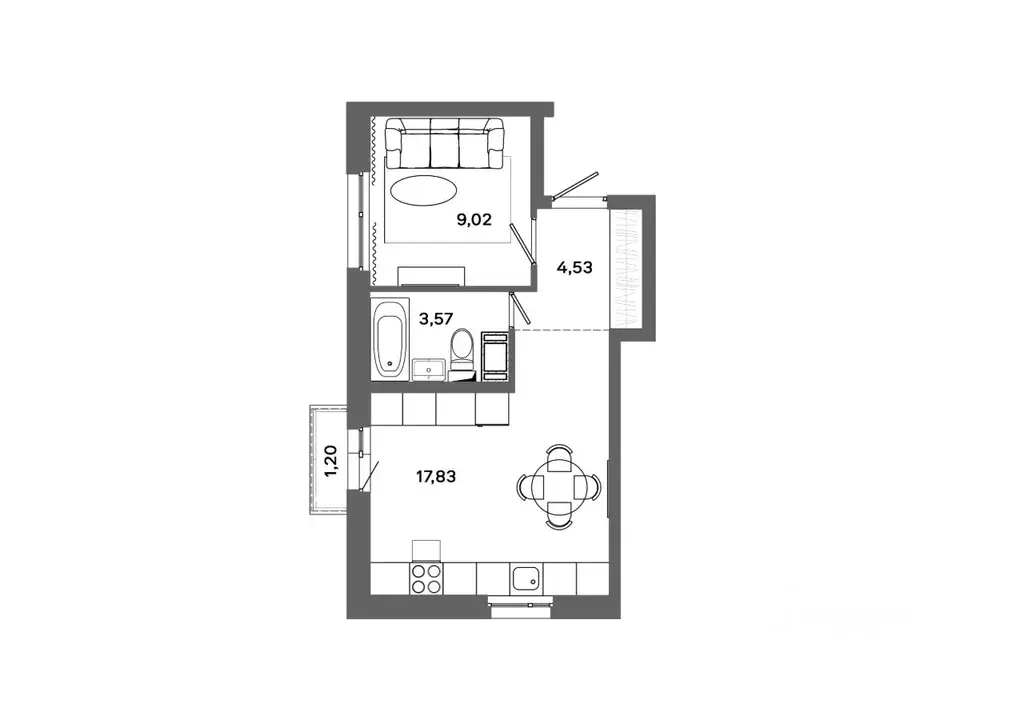 1-к кв. Ханты-Мансийский АО, Сургут ул. Ивана Захарова, 16 (35.31 м) - Фото 1
