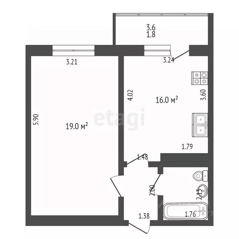 1-к кв. Оренбургская область, Оренбург ул. Юркина, 10 (39.7 м) - Фото 1