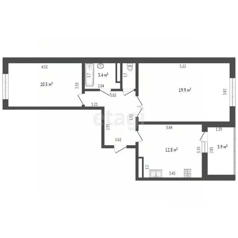 2-к кв. Оренбургская область, Оренбург ул. Рокоссовского, 31 (60.0 м) - Фото 2