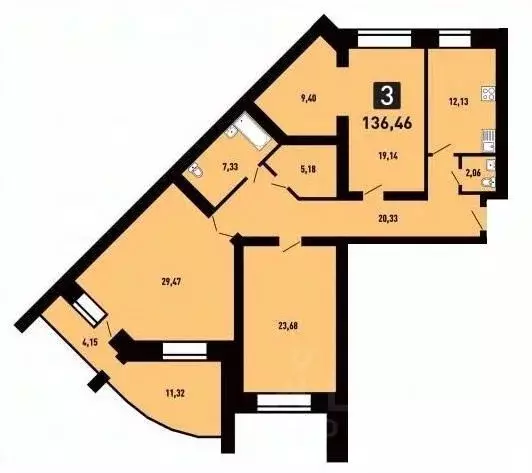 3-к кв. Красноярский край, Красноярск ул. Копылова, 19 (139.2 м) - Фото 0
