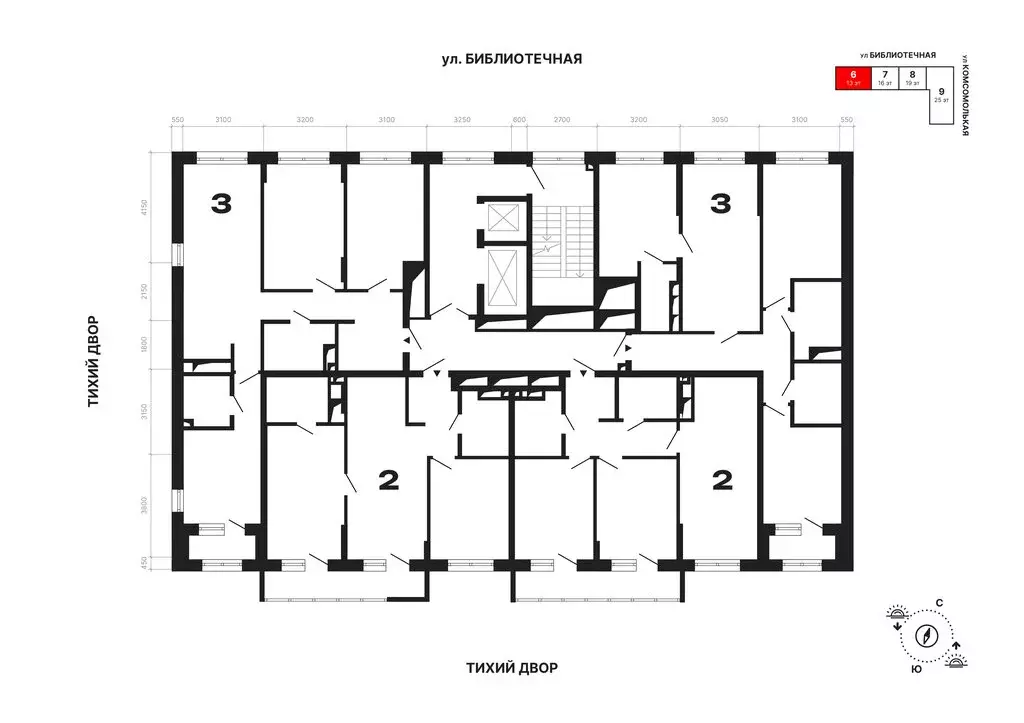 2-комнатная квартира: Екатеринбург, Комсомольская улица, 72А (67.79 м) - Фото 2