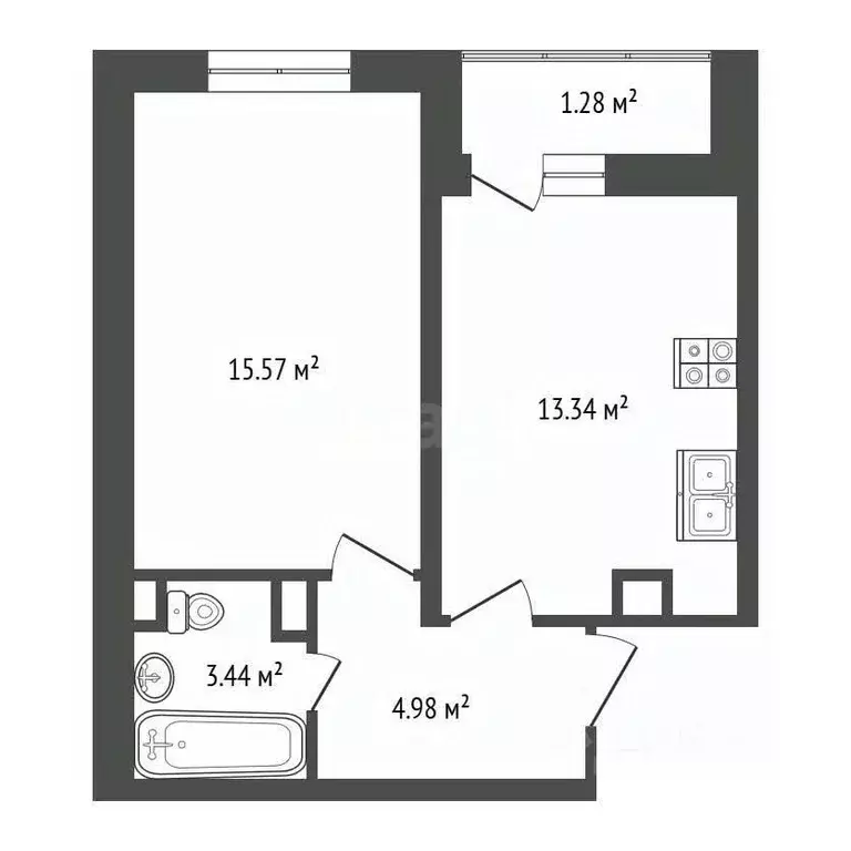 1-к кв. Ярославская область, Ярославль проезд 2-й Брагинский, 9 (38.61 ... - Фото 2