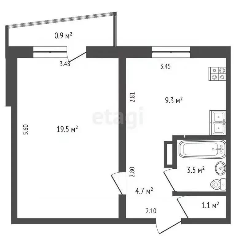 1-к кв. Московская область, Щелково городской округ, Загорянский пгт ... - Фото 2