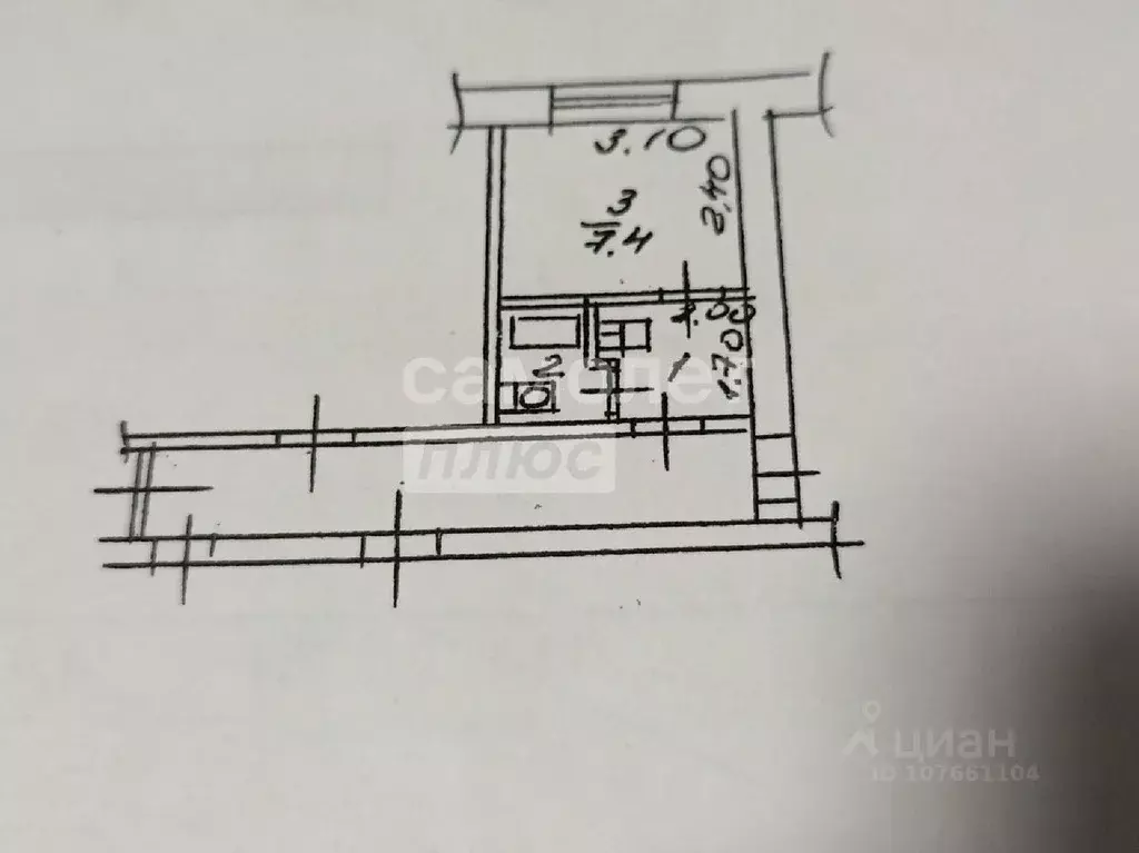 1-к кв. Липецкая область, Липецк Юношеская ул., 23А (12.4 м) - Фото 2