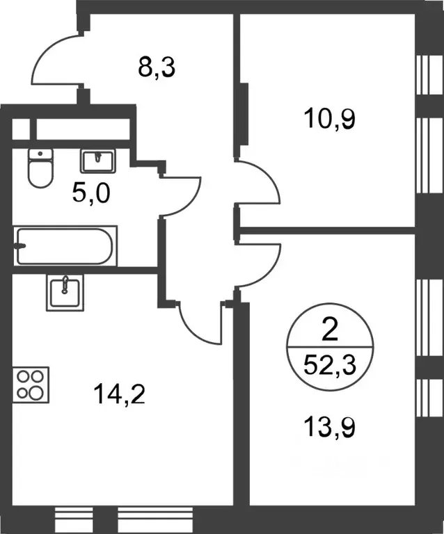 2-к кв. Москва Переделкино Ближнее мкр, 17-й кв-л, к2 (52.3 м) - Фото 0