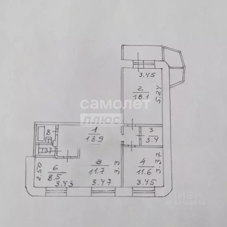 3-к кв. Татарстан, Набережные Челны ул. Раскольникова, 34 (73.7 м) - Фото 2