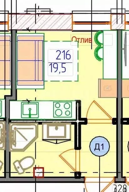 Студия Тверская область, Тверь Индустриальная ул., 2А/5 (21.7 м) - Фото 1