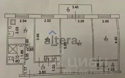 3-к кв. Татарстан, Казань ул. Латышских Стрелков, 35 (56.8 м) - Фото 2