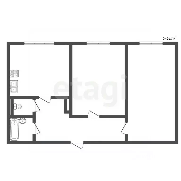 2-к кв. Санкт-Петербург Туристская ул., 13к1 (58.7 м) - Фото 2