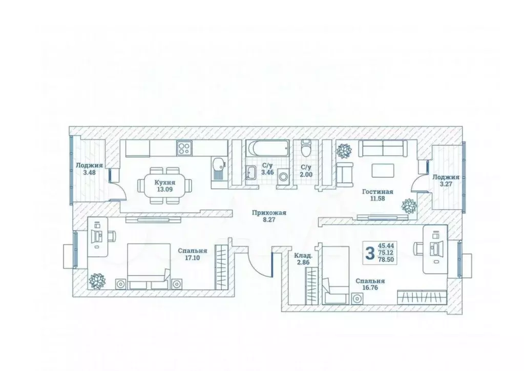 3-к кв. Московская область, Щелково городской округ, Монино пгт ул. ... - Фото 1