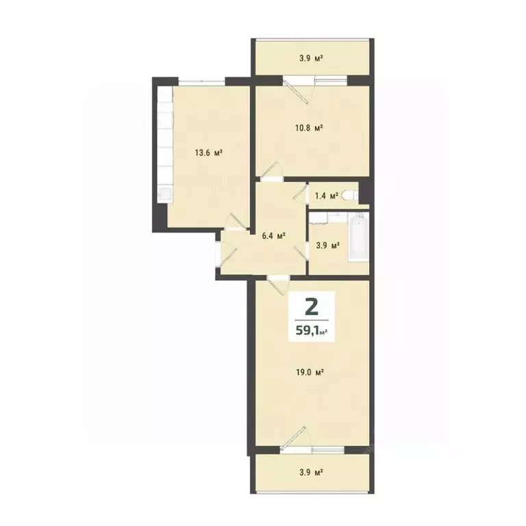 2-к кв. Омская область, Омск Заозерный мкр, ул. Сергея Тюленина, 4 ... - Фото 1