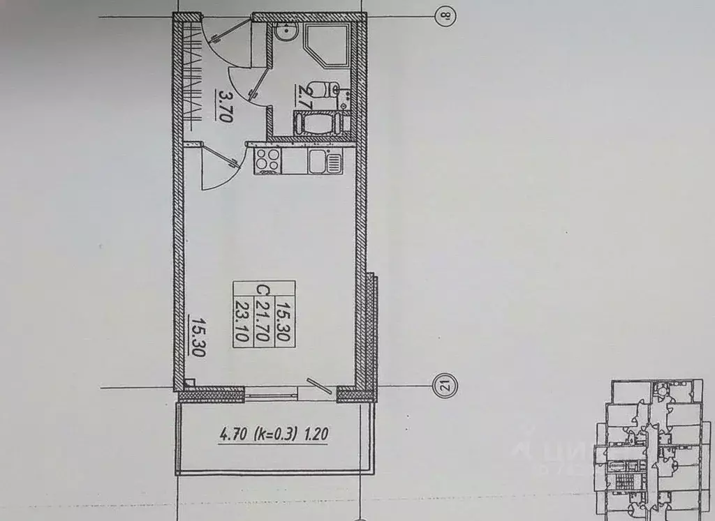 Студия Санкт-Петербург пос. Шушары, Московское ш., 244 (23.0 м) - Фото 2