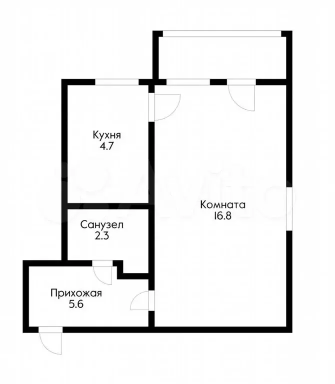 1-к. квартира, 31 м, 3/5 эт. - Фото 0
