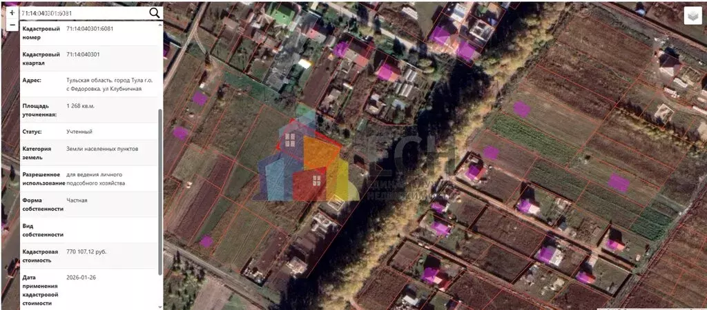 Участок в Тульская область, городской округ Тула, село Фёдоровка, ... - Фото 1