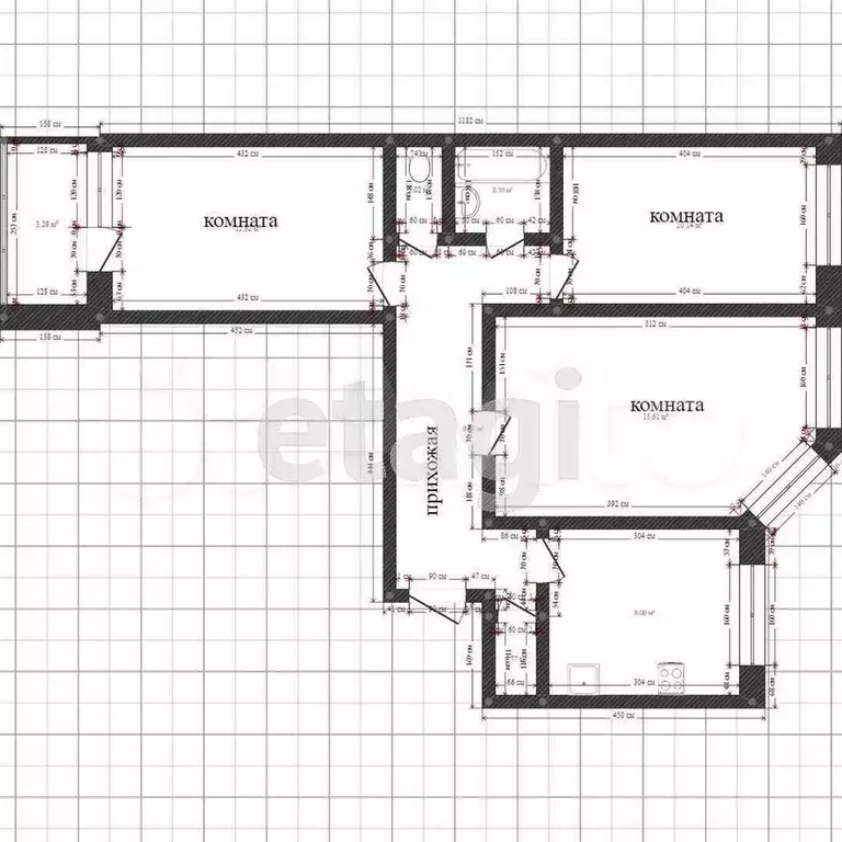 3-к. квартира, 65,1 м, 2/9 эт. - Фото 0