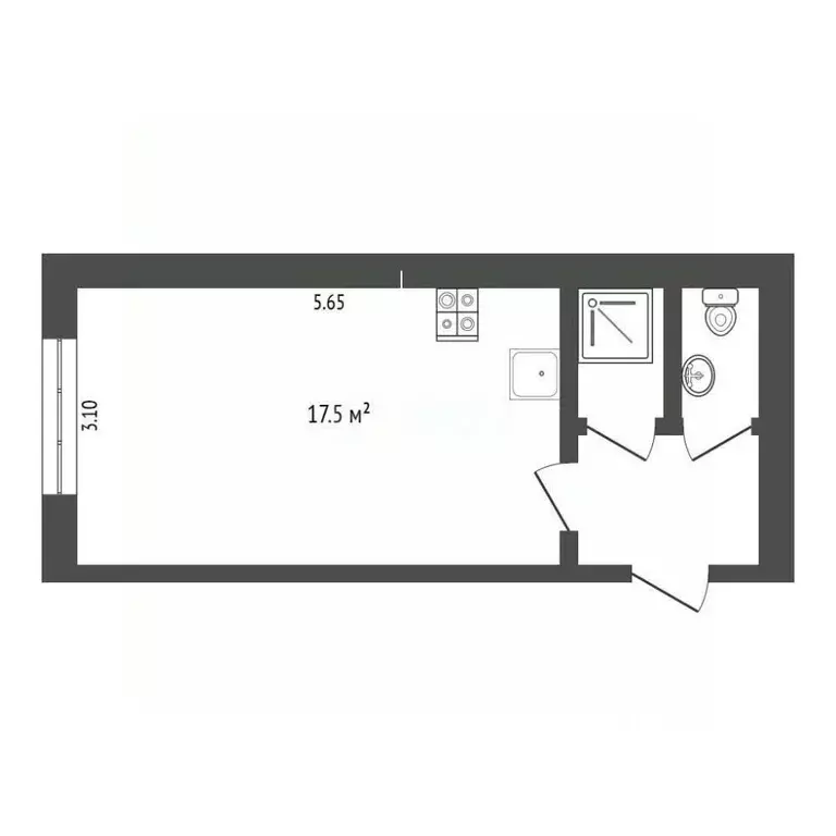 Комната Тюменская область, Тюмень ул. 30 лет Победы, 142 (22.5 м) - Фото 2