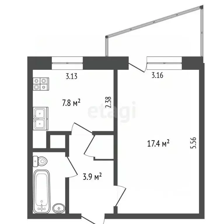 1-к кв. Крым, Симферополь ул. Куйбышева (34.7 м) - Фото 1
