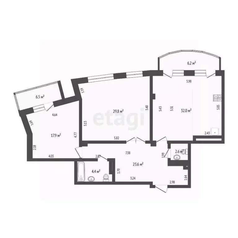 2-к кв. Тюменская область, Тюмень Севастопольская ул., 14 (111.0 м) - Фото 2