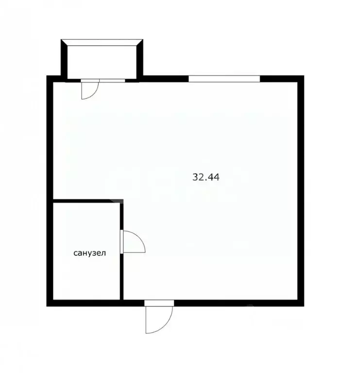 Студия Краснодарский край, Сочи Донская мкр, пер. Донской, 22Б/1 (32.4 ... - Фото 2