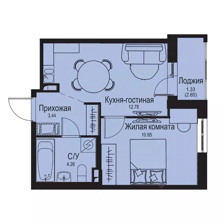 1-к кв. Ленинградская область, Всеволожский район, Заневское городское ... - Фото 1