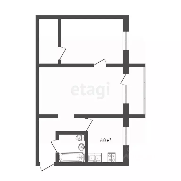 2-к кв. Челябинская область, Челябинск Набережная ул., 10 (44.2 м) - Фото 0