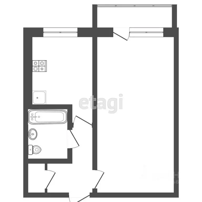 1-к кв. Тверская область, Тверь ул. Орджоникидзе, 53к3 (32.9 м) - Фото 1