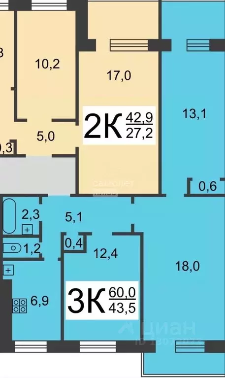 3-к кв. Нижегородская область, Нижний Новгород Мещерское Озеро ... - Фото 2