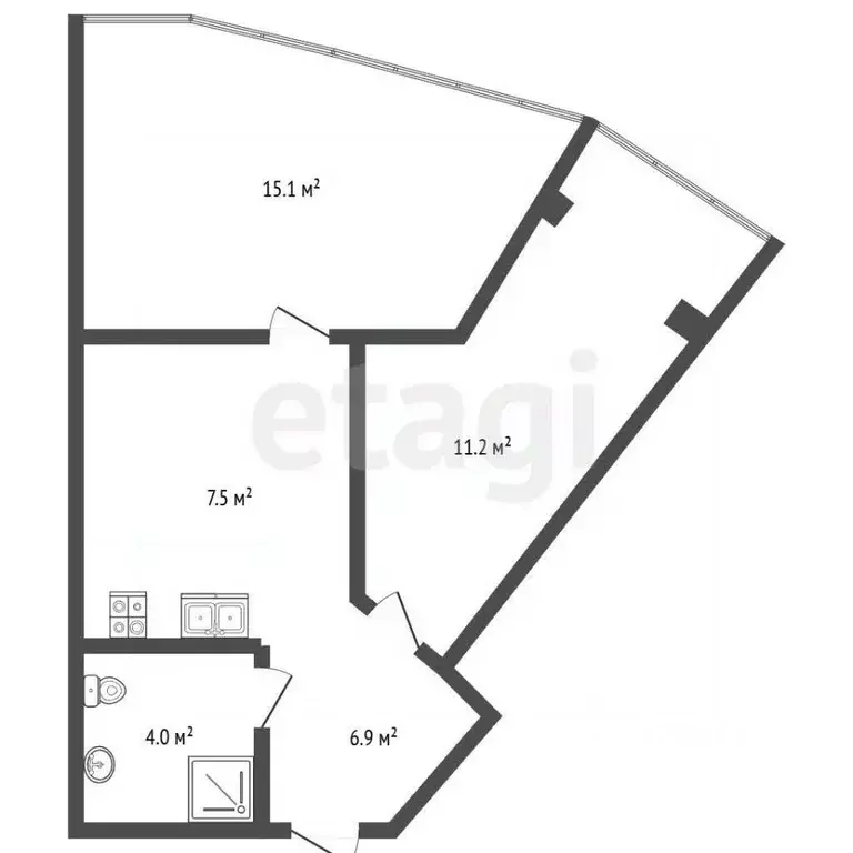 2-к кв. Краснодарский край, Анапа ул. Кирова, 1 (44.2 м) - Фото 1