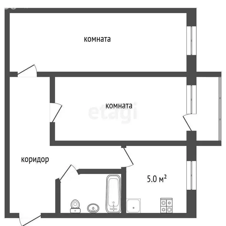2-комнатная квартира: Рыбинск, улица Качалова, 4 (42 м) - Фото 0