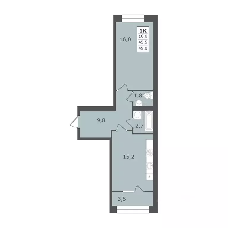 1-к кв. Ставропольский край, Ессентуки  (49.0 м) - Фото 1
