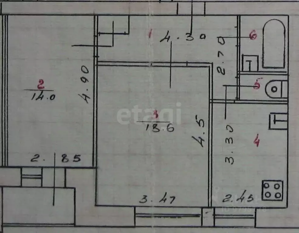 2-к кв. Татарстан, Казань просп. Ямашева, 48 (49.1 м) - Фото 1