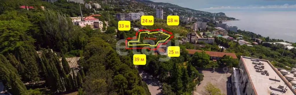 Участок в Крым, Ялта муниципальный округ, Кореиз пгт спуск Мисхорский, ... - Фото 1