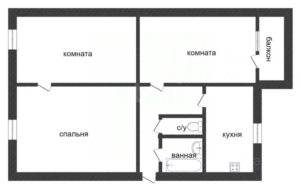 3-к кв. Курганская область, Курган ул. Кирова, 115Б (58.6 м) - Фото 2