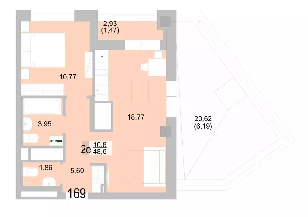 1-к кв. Свердловская область, Екатеринбург ул. Черкасская, 5к1 (64.51 ... - Фото 1