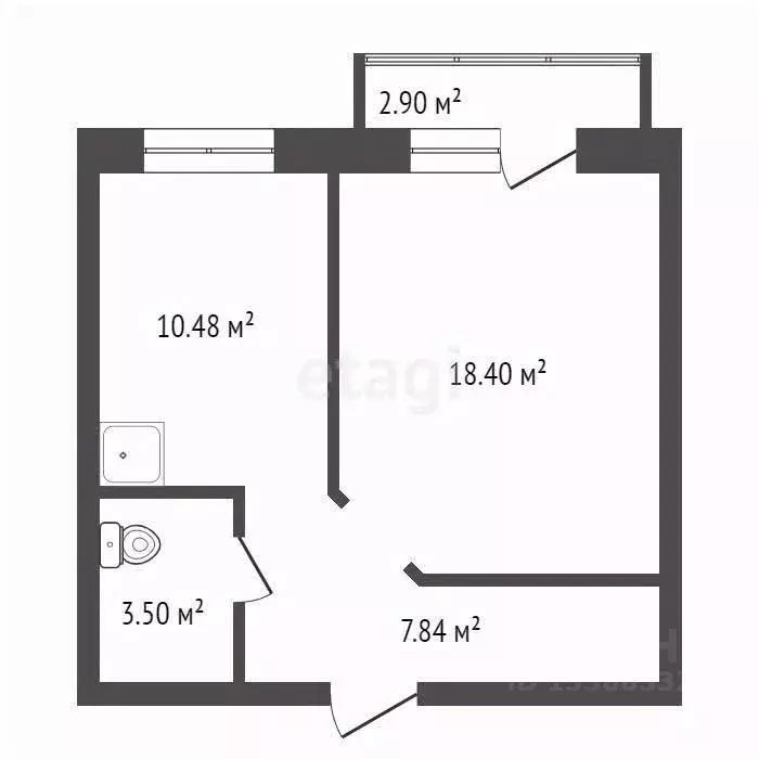 1-к кв. Красноярский край, Красноярск Соколовская ул., 54 (39.2 м) - Фото 2