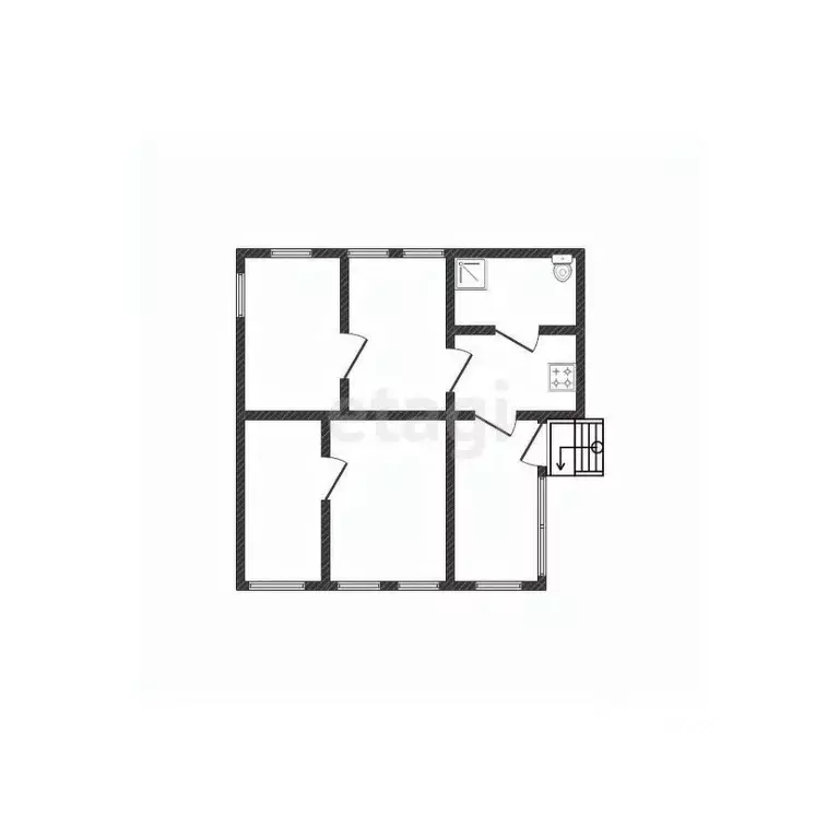 Дом в Белгородская область, Валуйки ул. Тимирязева, 11 (60 м) - Фото 1