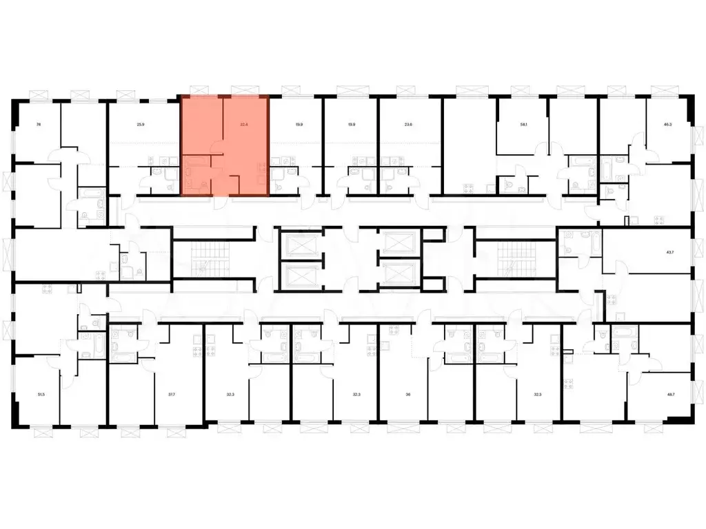 1-к. квартира, 32,4 м, 14/25 эт. - Фото 1