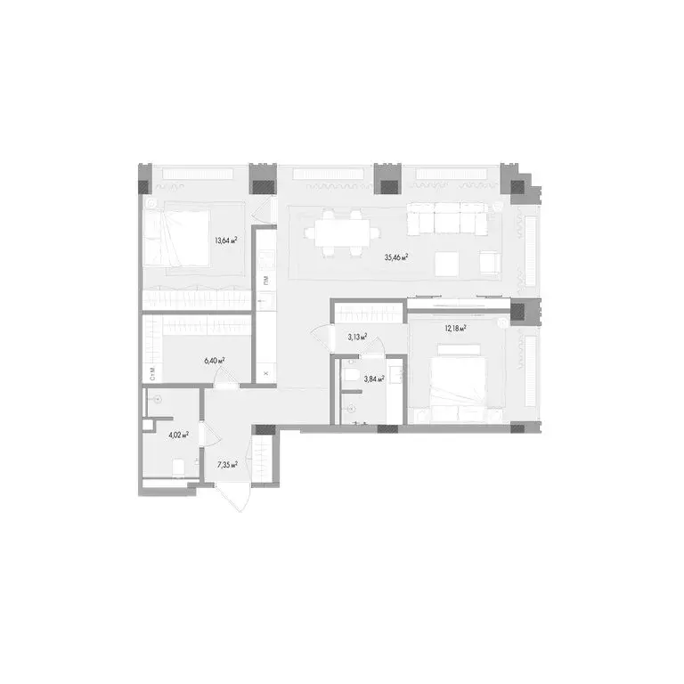2-комнатная квартира: Москва, Садовая-Сухаревская улица, 14с1 (85.97 ... - Фото 0