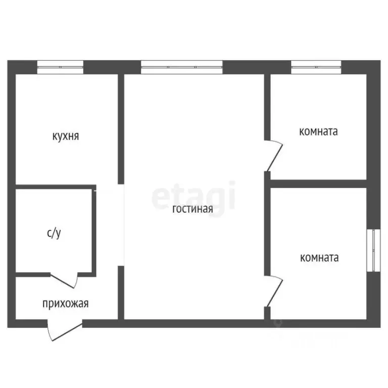 2-к кв. Красноярский край, Красноярск Астраханская ул., 1 (45.1 м) - Фото 0